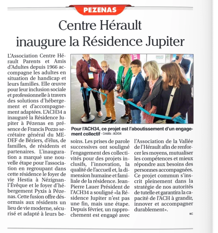 Centre Hérault Inaugure la Résidence JUPITER 